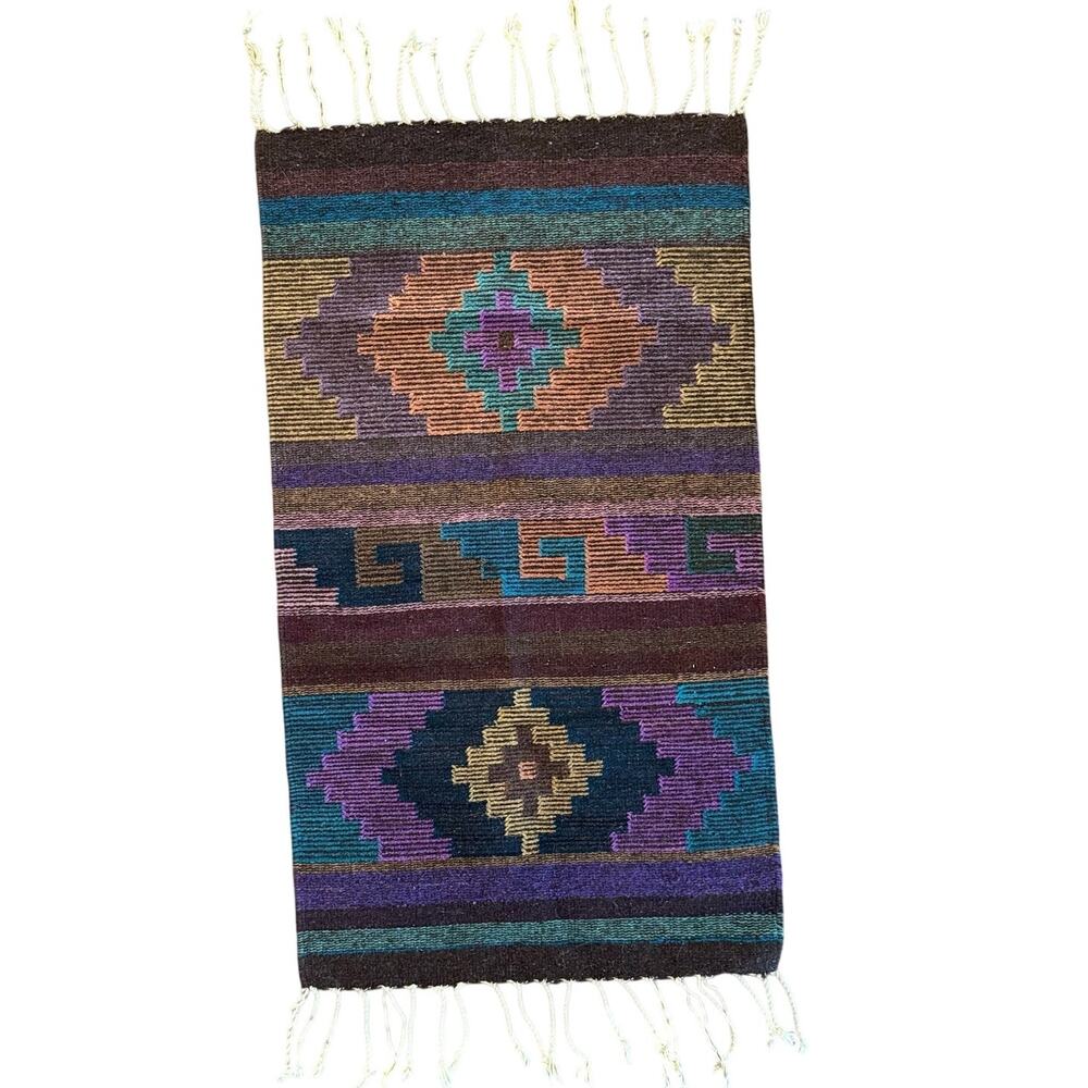 Handwoven Southwestern Aztec Geometric Rug Boho Decor Wall Hanging Table Runner